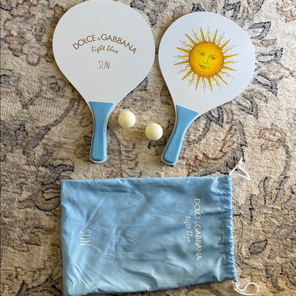 Dolce & Gabbana "Light Blue" brand wooden paddle ball set